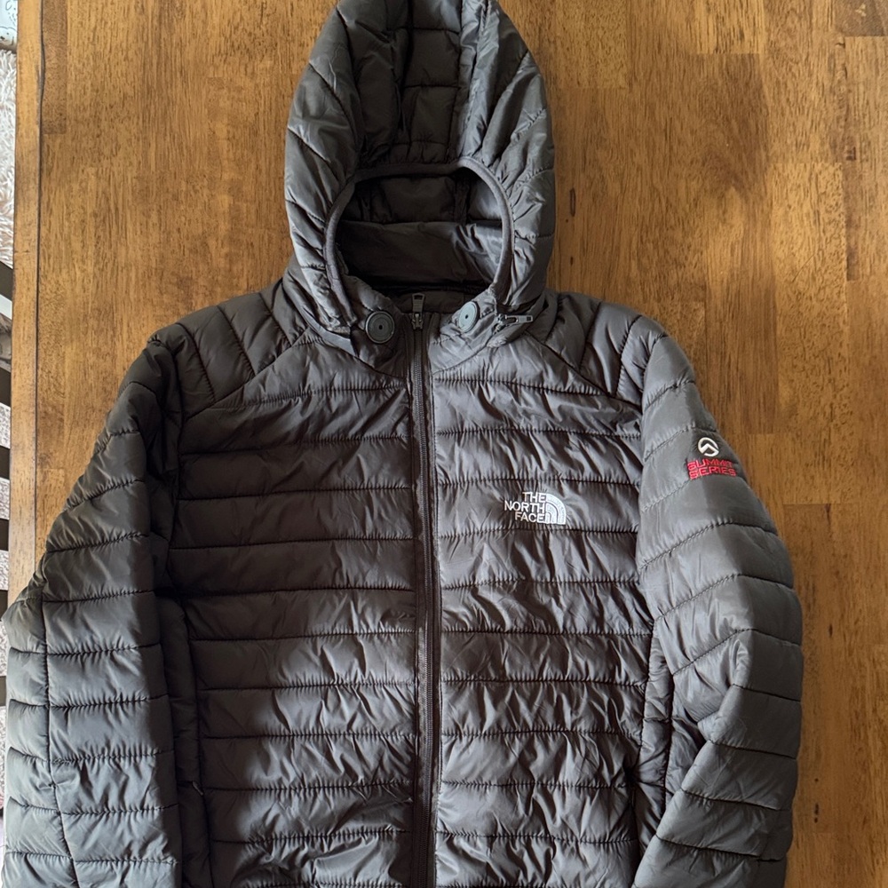 The North Face Boys Charcoal Puffer Jacket summit series